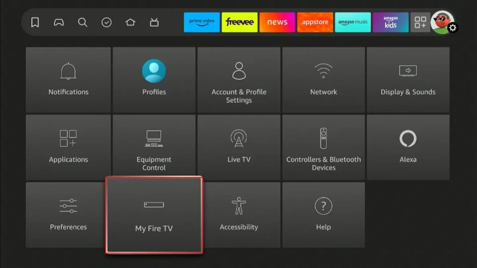 My Fire TV menu on Firestick